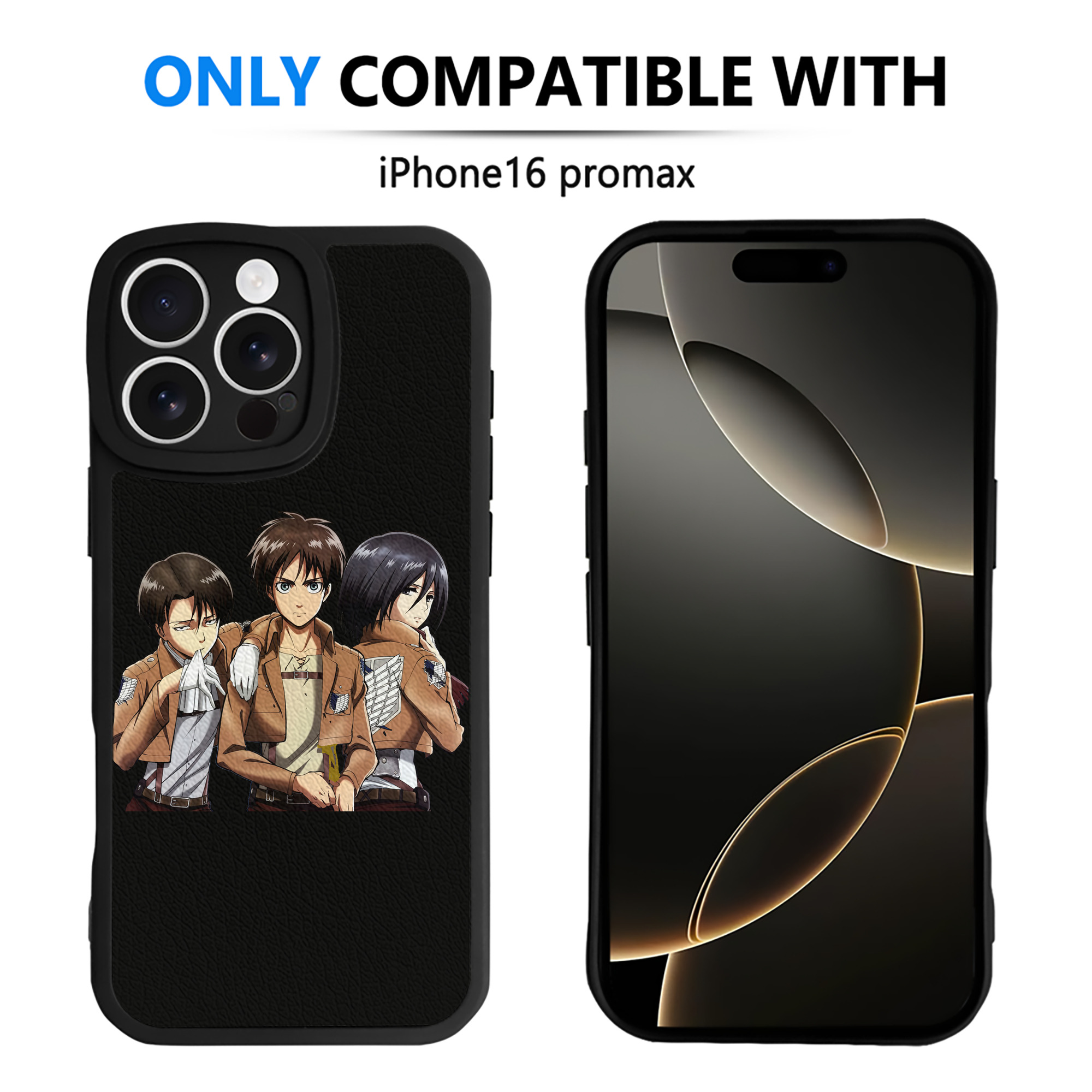 （画像用） 進撃の巨人 エレン･イェーガー Attack on Titan Eren Jäger 【iPhone 16シリーズ対応】シリコンスマホケース（レザー調） 材質：シリコン